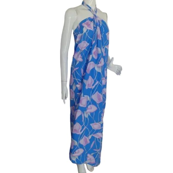 new Vintage HILO HATTIE True Wrap/Sarong/Pareo, OS, Blue Floral, Maxi Dress - Picture 3 of 16